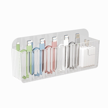 Sienas kabelu organizators ar 6 nodalījumiem, caurspīdīgs PS, mūsdienīgs dizains