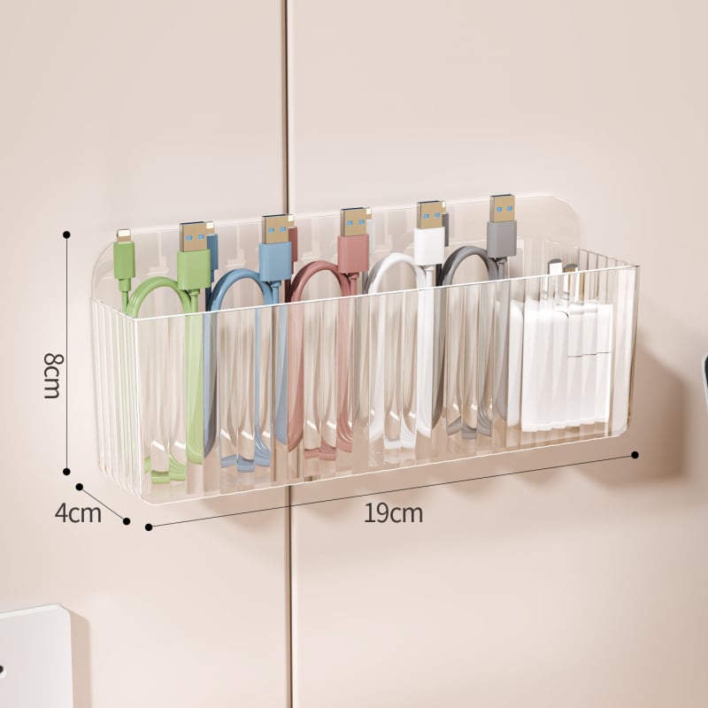 Sienas kabelu organizators ar 6 nodalījumiem, caurspīdīgs PS, mūsdienīgs dizains