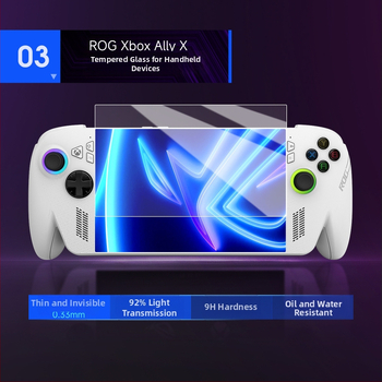 ROG Xbox Ally/X kaljeno staklo zaštita zaslona, debljina 0,33 mm, propusnost 92%