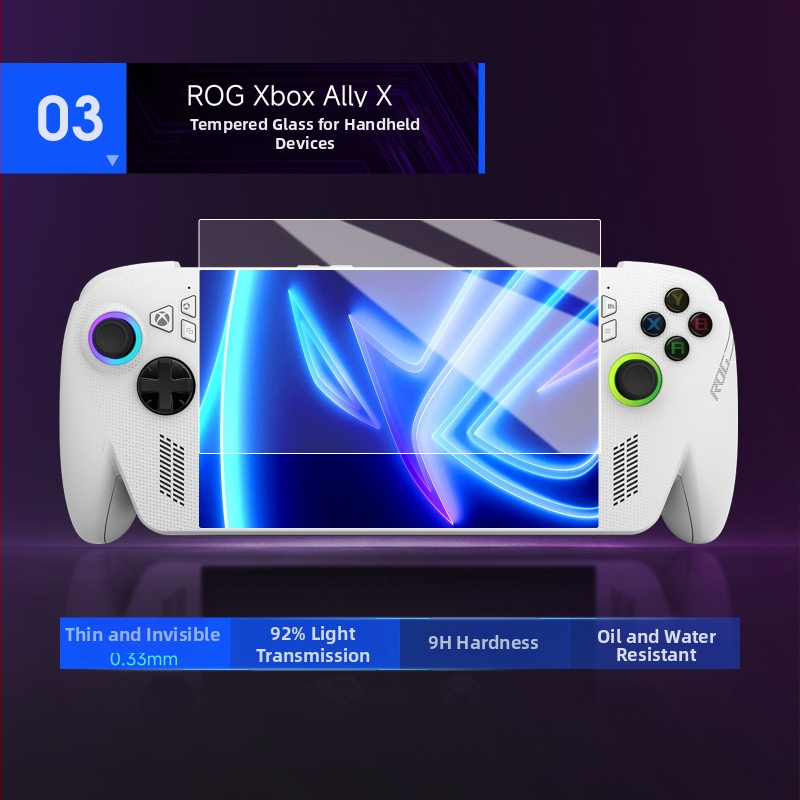 ROG Xbox Ally/X kaljeno staklo zaštita zaslona, debljina 0,33 mm, propusnost 92%