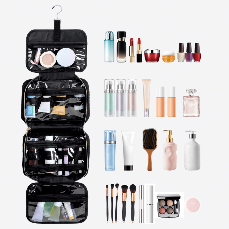 Vodootporna torbica za toaletne potrebe s kukom za kačenje, veliki kapacitet, poliester, unisex – za putovanja i kućno skladištenje