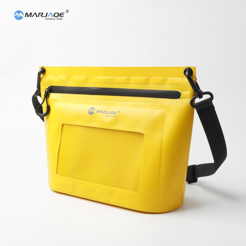 Szabadban használható vízálló válltáska érintőképernyő ablakkal, 3L PVC anyagból készült, zipzáros vízálló táska úszáshoz és raftinghoz