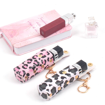 Geantă portabilă pentru ruj – imprimeu leopard, PVC, ușoară, fără căptușeală, pentru uz zilnic, pentru femei