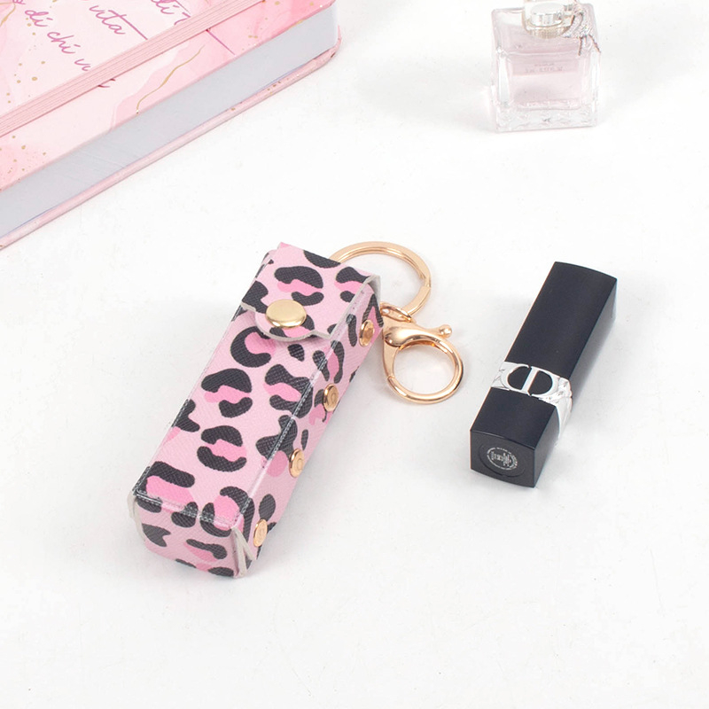 Geantă portabilă pentru ruj – imprimeu leopard, PVC, ușoară, fără căptușeală, pentru uz zilnic, pentru femei