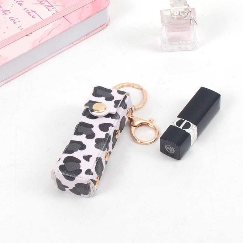 Geantă portabilă pentru ruj – imprimeu leopard, PVC, ușoară, fără căptușeală, pentru uz zilnic, pentru femei