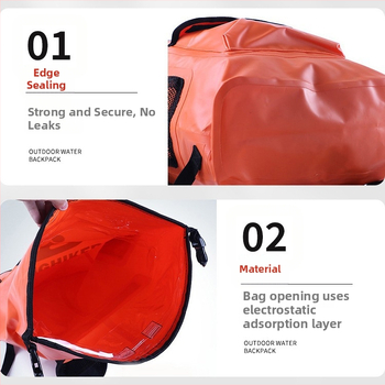 Szabadban használható vízálló táska PVC hálós és tarpaulin anyaggal, kapacitás 20 L alatt, felnőtt uniszex