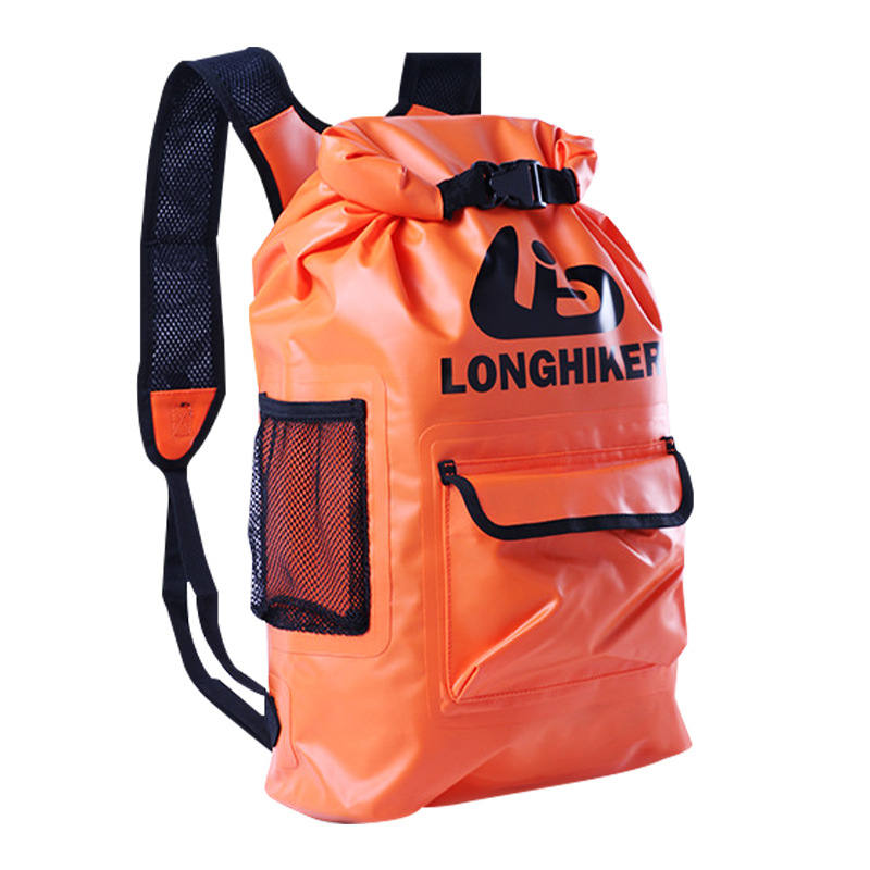 Szabadban használható vízálló táska PVC hálós és tarpaulin anyaggal, kapacitás 20 L alatt, felnőtt uniszex