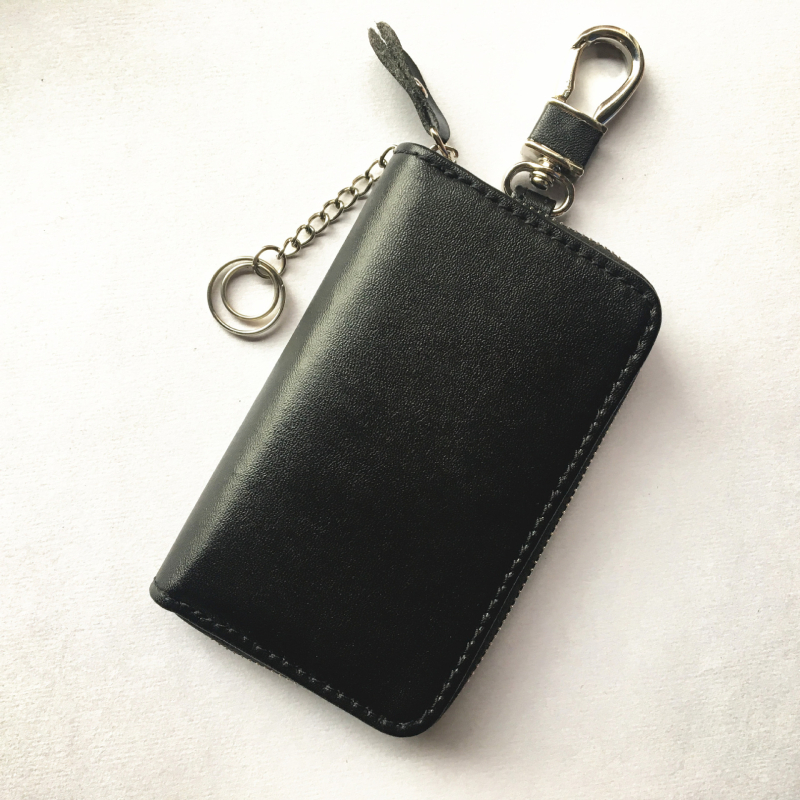 Torba za ključeve od prave kože s RFID zaštitom i zatvaračem na patentni zatvarač