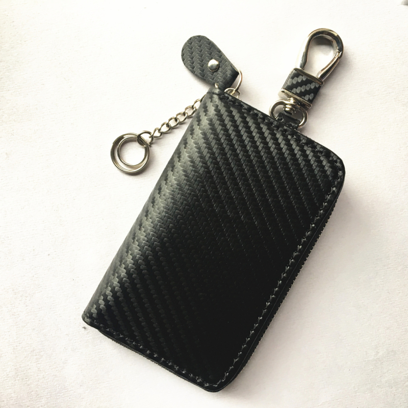 Torba za ključeve od prave kože s RFID zaštitom i zatvaračem na patentni zatvarač