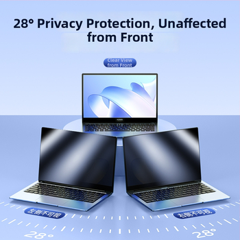 Privatumo ekrano plėvelė nešiojamiems ir staliniams kompiuteriams – PET medžiaga, elektrostatinė adsorbcija, OEM apdorojimas, 100 g