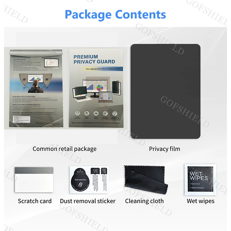 Adatvédelmi képernyővédő fólia laptopokhoz és asztali számítógépekhez — PET anyag, elektrosztatikus adhézió, OEM gyártás, 100 g