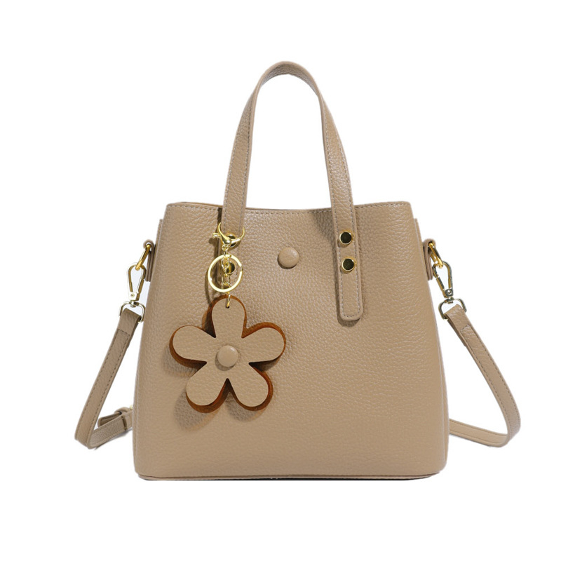 HS PU Geantă bucket pentru femei, capacitate mare, cu fermoar