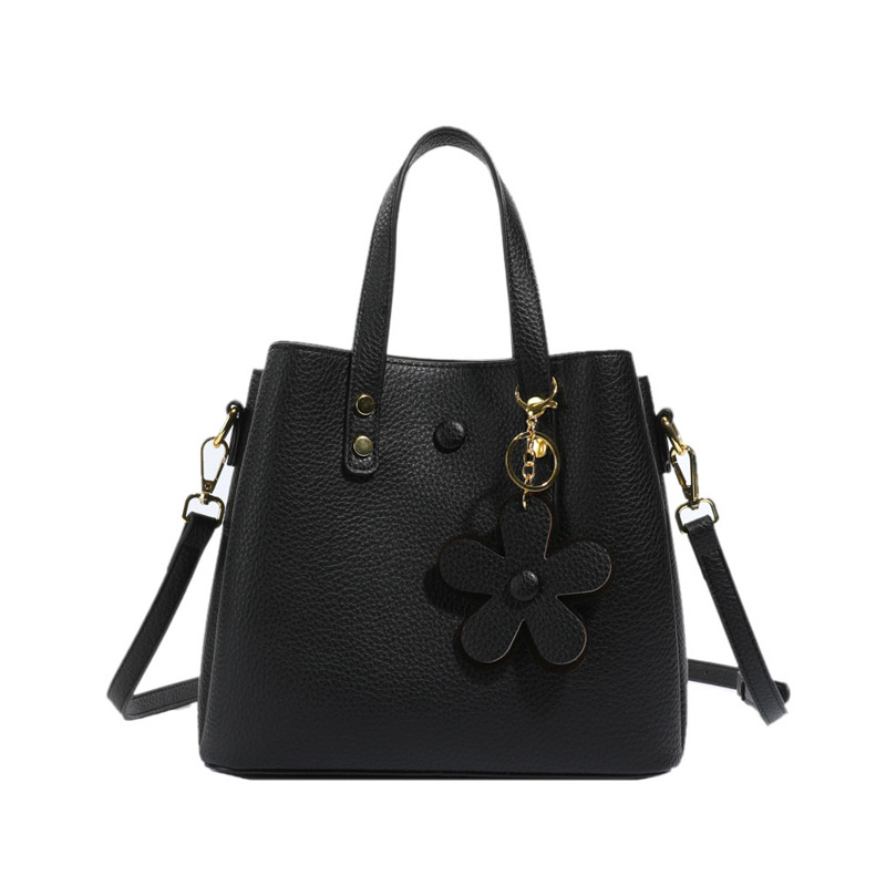 HS PU Geantă bucket pentru femei, capacitate mare, cu fermoar