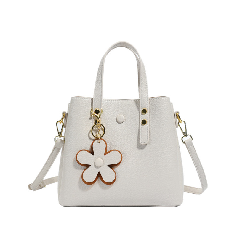 HS PU Geantă bucket pentru femei, capacitate mare, cu fermoar