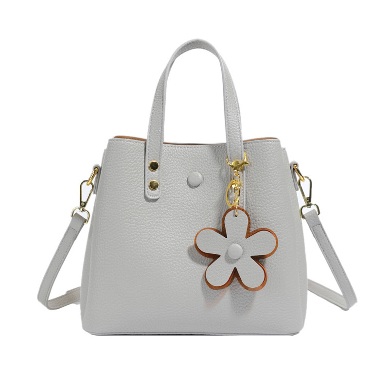 HS PU Geantă bucket pentru femei, capacitate mare, cu fermoar