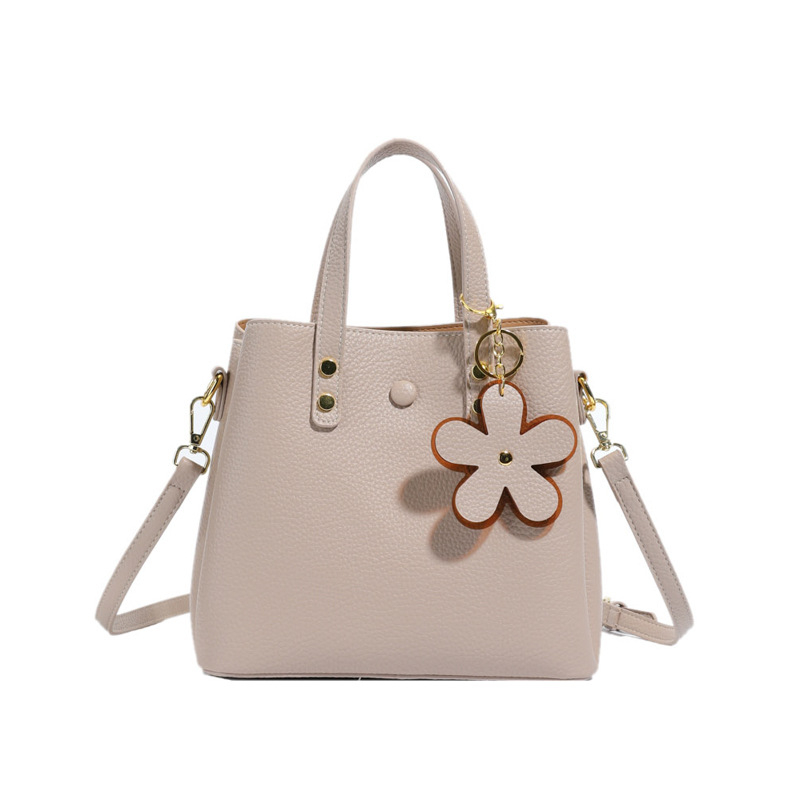 HS PU Geantă bucket pentru femei, capacitate mare, cu fermoar