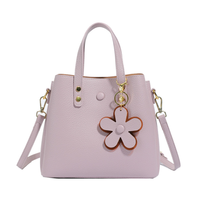 HS PU Geantă bucket pentru femei, capacitate mare, cu fermoar