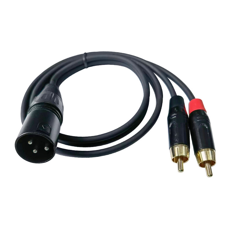 XLR muški/ženski na 2× RCA audio kabel