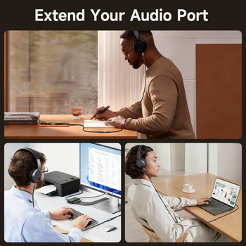 Toocki cablu audio USB-C la 3,5 mm pentru dispozitive digitale, placat cu aur, cupru fără oxigen, certificat CE, 80 g