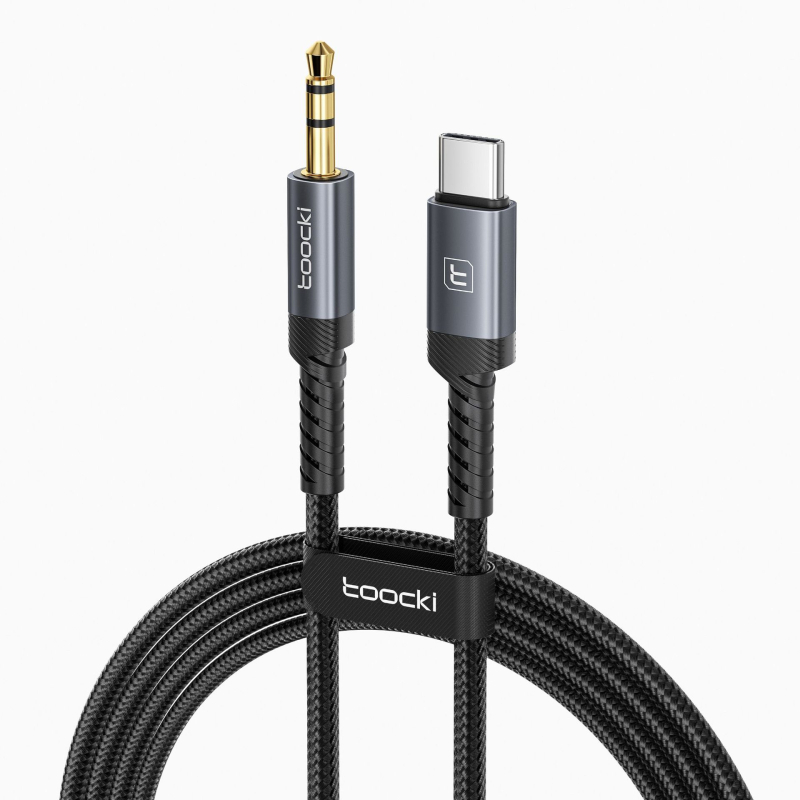 Toocki cablu audio USB-C la 3,5 mm pentru dispozitive digitale, placat cu aur, cupru fără oxigen, certificat CE, 80 g