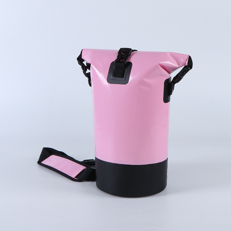 Geantă impermeabilă tip găleată pentru exterior – material plasă PVC, unisex, model solid, pentru relaxare, plajă, rafting, drumeții