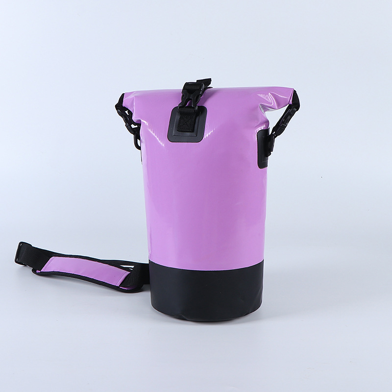 Geantă impermeabilă tip găleată pentru exterior – material plasă PVC, unisex, model solid, pentru relaxare, plajă, rafting, drumeții