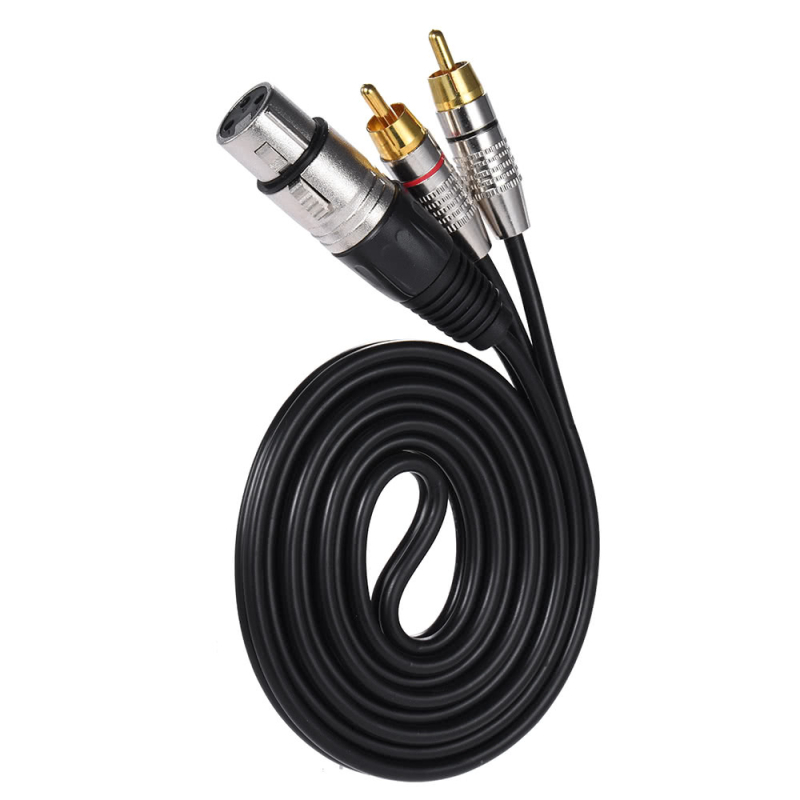 DX XLR ženski na 2RCA muški audio kabel, pozlaćeni, bakrena jezgra