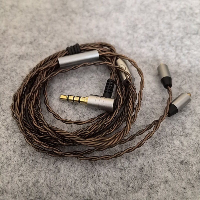 MMCX fülhallgató vezeték Shure, sodrott ezüstözött rézmag, oxigéntől mentes réz vezető, Hi-Fi audiókábel