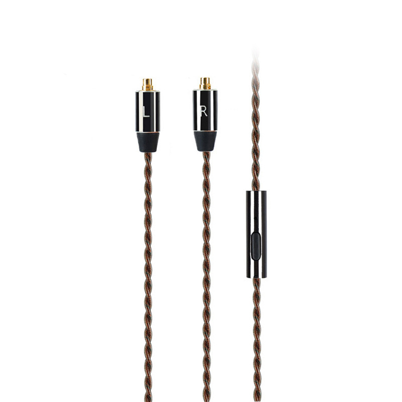 MMCX fülhallgató vezeték Shure, sodrott ezüstözött rézmag, oxigéntől mentes réz vezető, Hi-Fi audiókábel