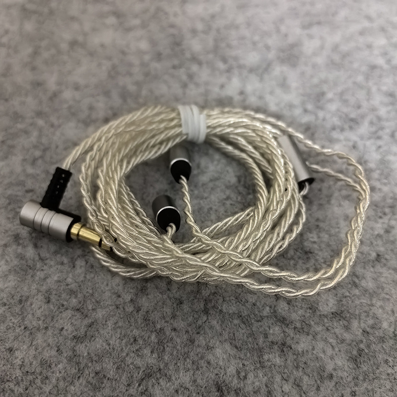 MMCX fülhallgató vezeték Shure, sodrott ezüstözött rézmag, oxigéntől mentes réz vezető, Hi-Fi audiókábel