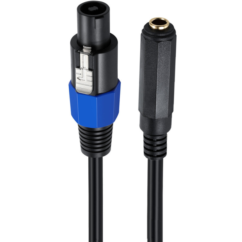 Cabl difuzor cu conector Speakon, cablu 6,35 mm mono, cotă de 90°, cupru pur 0,6 mm², Modele YR-SK-635-02 / YR-SK-635-08