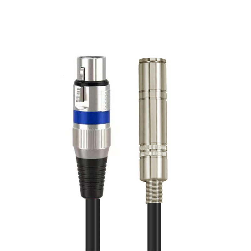 XLR ženski na 6,35 mm ženski dvokanalni trožilni kabel za mikser
