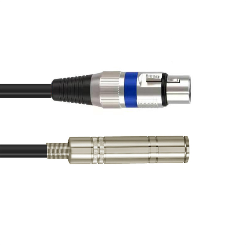 XLR ženski na 6,35 mm ženski dvokanalni trožilni kabel za mikser