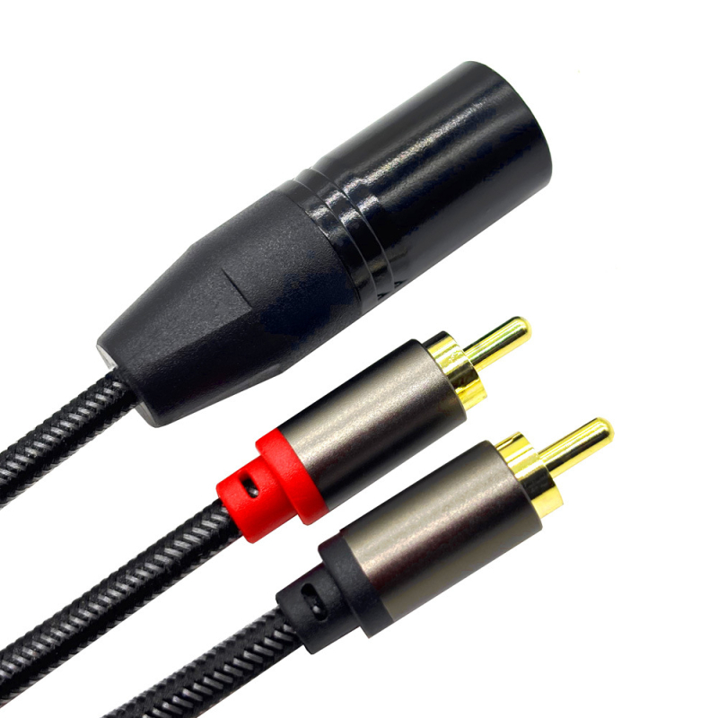 XLR към двойно RCA аудио кабел, златни конектори, медно ядро с оловено покритие, безкислородна мед, модел Ll-xlr-0016, ROHS сертифициран