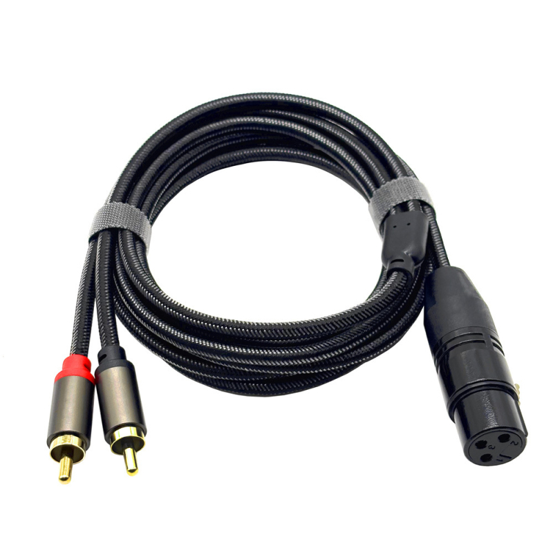 XLR към двойно RCA аудио кабел, златни конектори, медно ядро с оловено покритие, безкислородна мед, модел Ll-xlr-0016, ROHS сертифициран