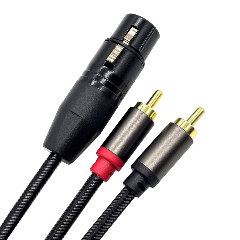 XLR към двойно RCA аудио кабел, златни конектори, медно ядро с оловено покритие, безкислородна мед, модел Ll-xlr-0016, ROHS сертифициран