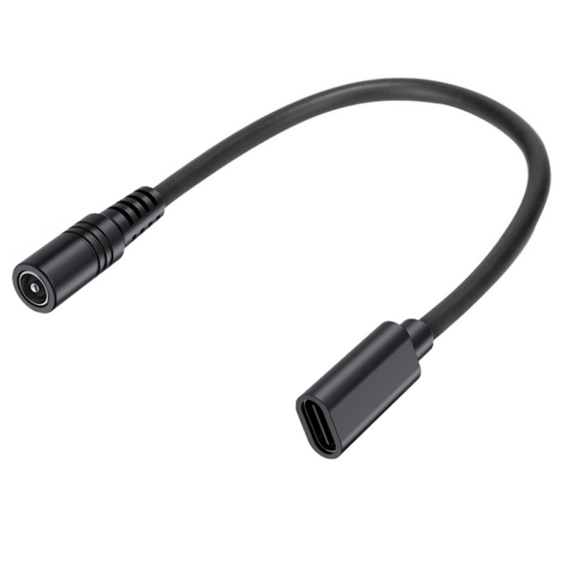 DC barošanas pagarinājuma kabelis, DC kontaktiem uz USB-C sieviešu ligzdu, 3A, 5-24V (Modelis YR-USB3.1-DC-20)