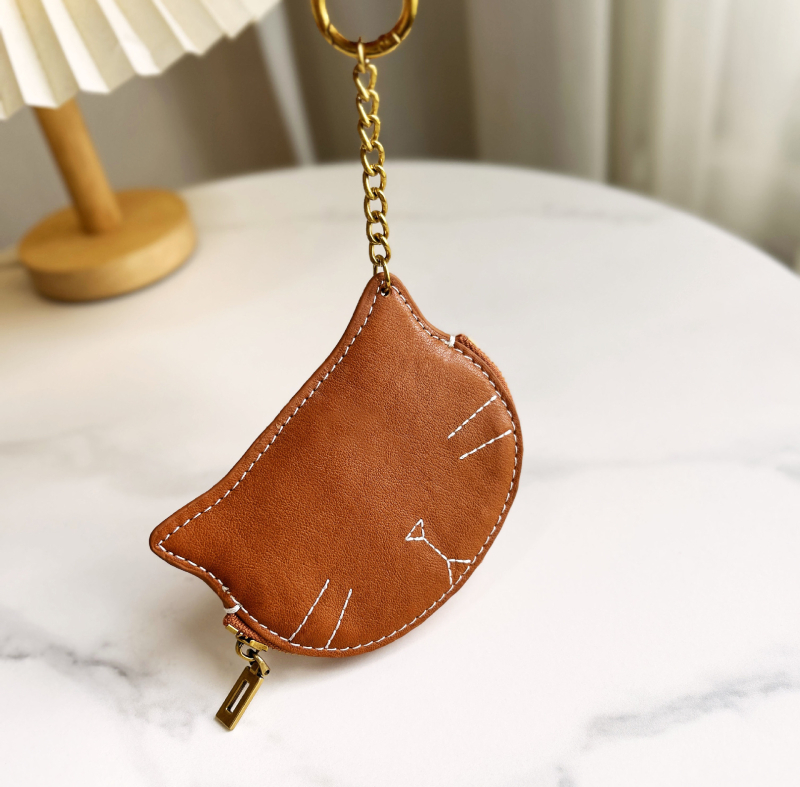 Ženski novčanik za kovanice — PU koža, retro stil, držač kartica i prsten za ključeve, lagan i otporan, podstava od poliestera