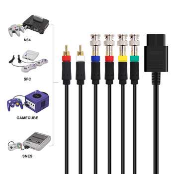 RGBS AV kabel s Q9 priključkom za N64 SFC SNES NGC – PVC + čisti bakreni vodič, pozlaćen utikač, izravno spajanje