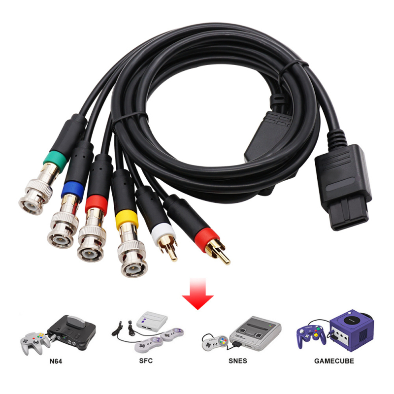 RGBS AV kabel s Q9 priključkom za N64 SFC SNES NGC – PVC + čisti bakreni vodič, pozlaćen utikač, izravno spajanje
