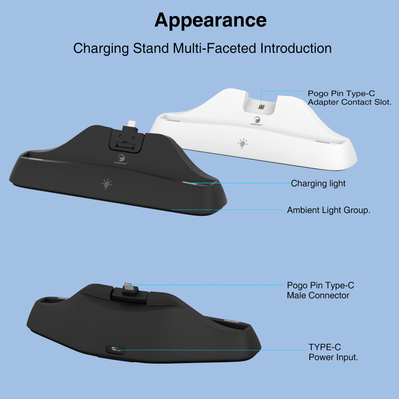 Nabíjací stojan pre PlayStation Portal (ručný) – HONCAM HC-P3711, USB-C rozhranie, ABS materiál, úložisko