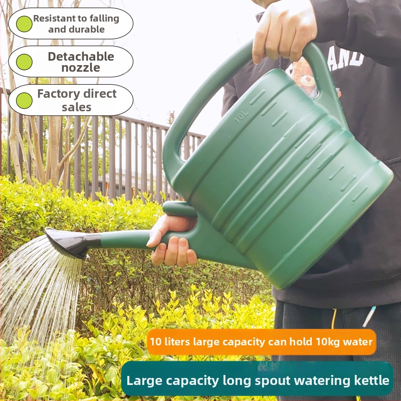 Záhradná kanvička na zalievanie s dlhým výtokom, veľká kapacita pre domáce záhradníctvo (Materiál: plast • Typ: kanvička/sprej • Určené: domáce záhradníctvo)