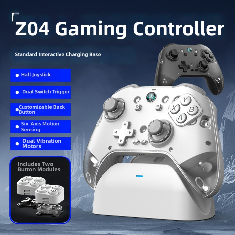 Gamepad s interaktivnom bazom za punjenje, magnetskim Bluetoothom, Hall senzor joystickom i dvostrukim okidačima – kompatibilno s Androidom, iOS-om i PC-jem