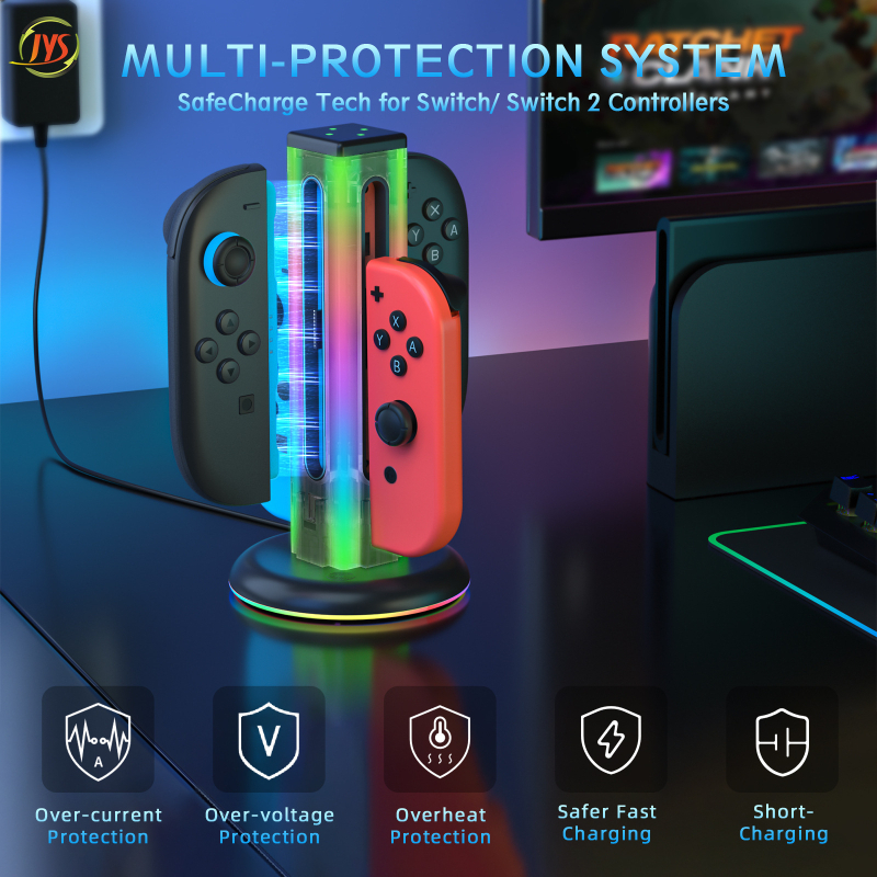 JYS Switch2 Lijevi i desni Joy-Con 4-u-1 docking stanica za punjenje Nintendo Switch – JYS-NS2318