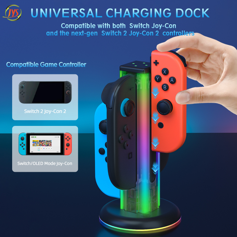 JYS Switch2 Lijevi i desni Joy-Con 4-u-1 docking stanica za punjenje Nintendo Switch – JYS-NS2318