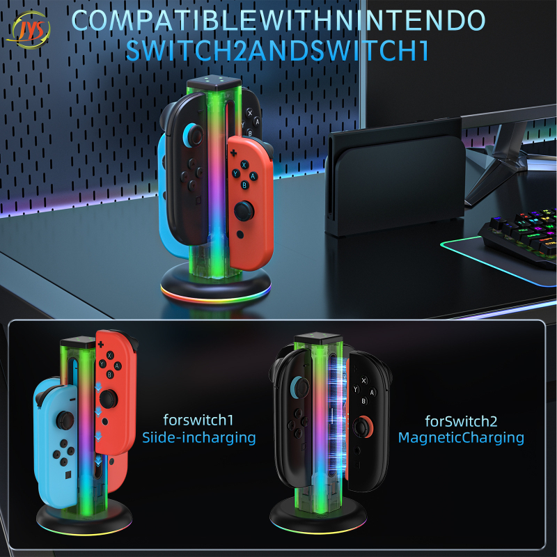 JYS Switch2 Lijevi i desni Joy-Con 4-u-1 docking stanica za punjenje Nintendo Switch – JYS-NS2318