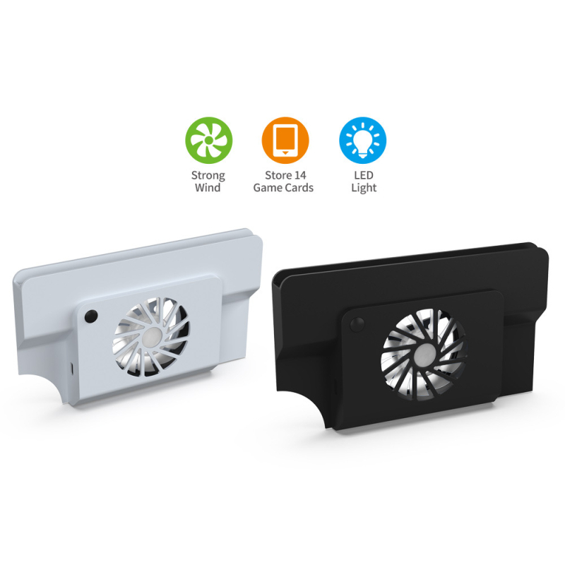 Switch OLED docking ventilator hlađenja s pretincem za kartice igara, Type-C sučelje, ABS materijal, 145 g