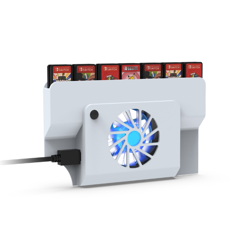 Switch OLED docking ventilator hlađenja s pretincem za kartice igara, Type-C sučelje, ABS materijal, 145 g