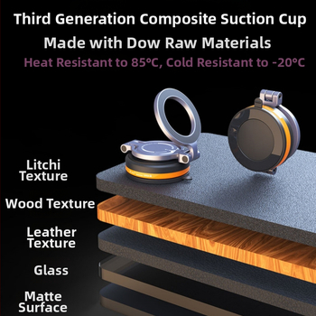 Univerzálny magnetický držiak na telefón do auta, 360° otáčanie, skladací, uchytenie na palubnej doske vákuovou základňou