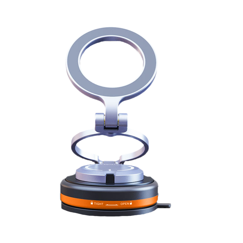 Univerzálny magnetický držiak na telefón do auta, 360° otáčanie, skladací, uchytenie na palubnej doske vákuovou základňou